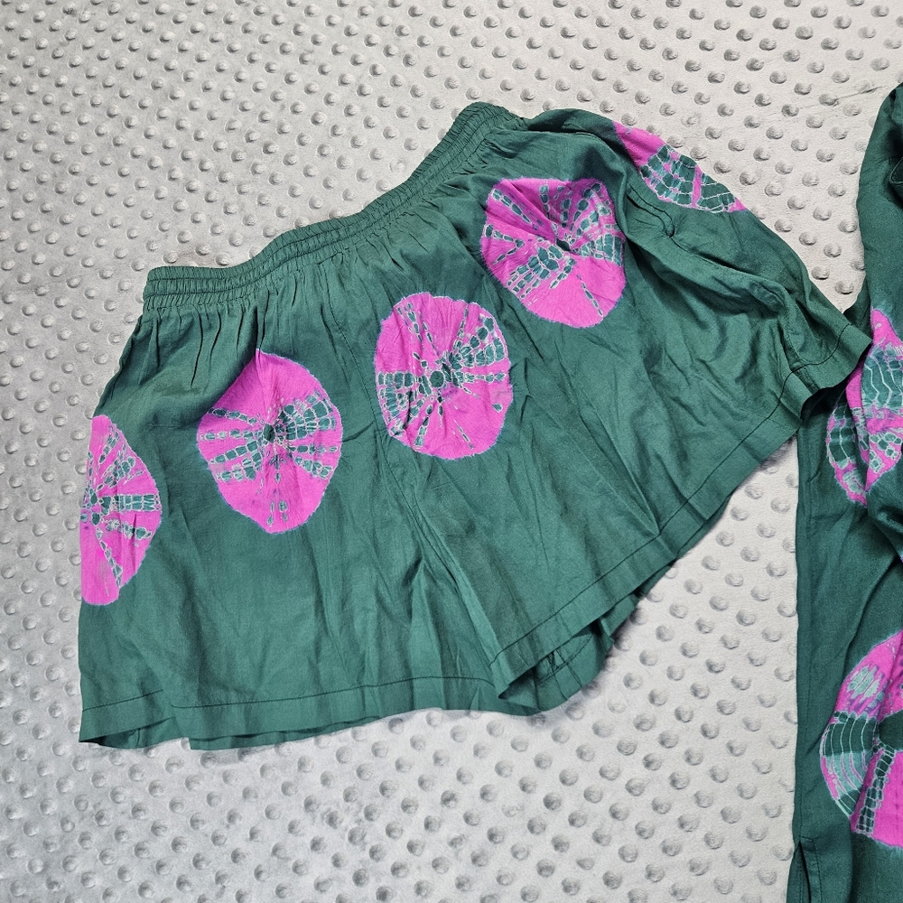 Elan Sand Dollar‎ Button Down Shirt & Shorts in pink/green Sz. M Nwt - Picture 8 of 12